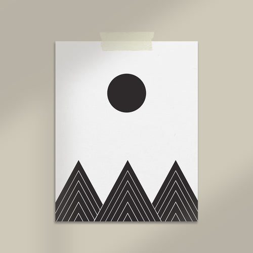 Black Triangles Scandinavian Art Print